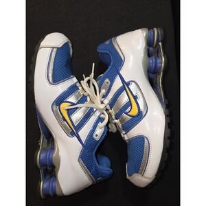 Nike NZ SHOX GS Running Gym Active Sneakers Youth Sz 6Y White Varsity Royal RARE